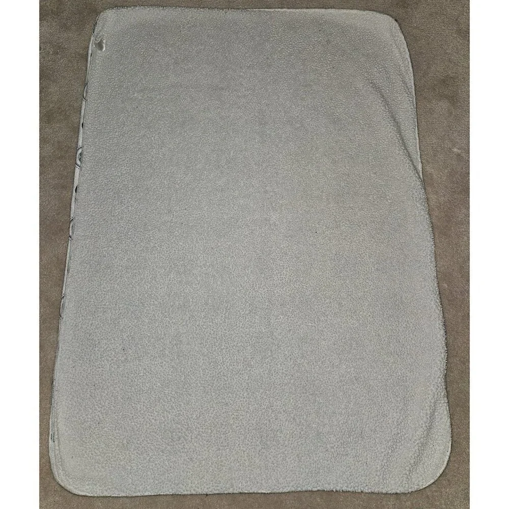 Blankets & Beyond Gray Blue Owls Elephants Circles Baby Blanket Fleece Sherpa